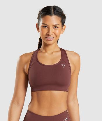 Gymshark Essential Racer Back Ženske Sportski Grudnjak Roze Smeđe | HR 3427HAP